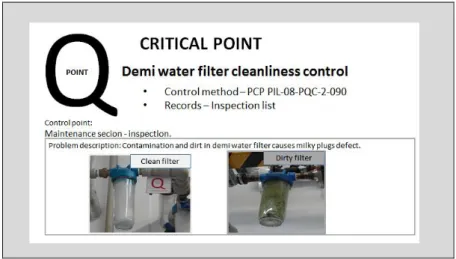 Fig. 6. Quality point; materials of the analysed company 