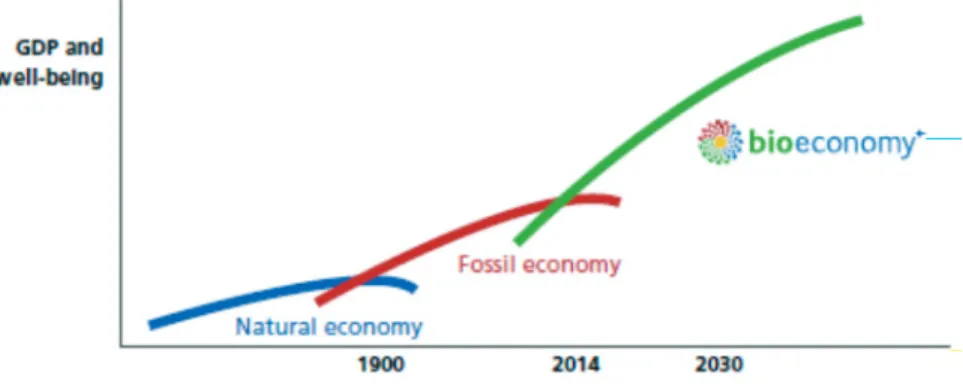 Figure 2.2.  The bioeconomy as a new wave of economic growth Source: Sustainable growth...(2014).