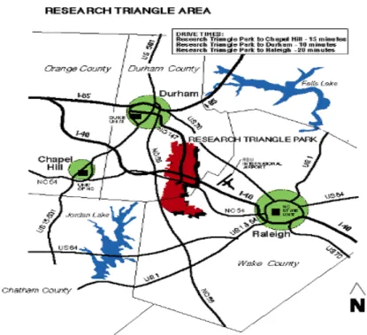 Rysunek 4. Lokalizacja Research Triangle Park 