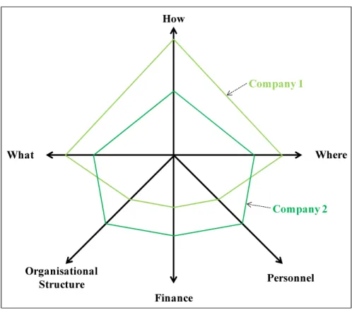 Figure 12. Internationalisation dimensions: hypothetical companies 