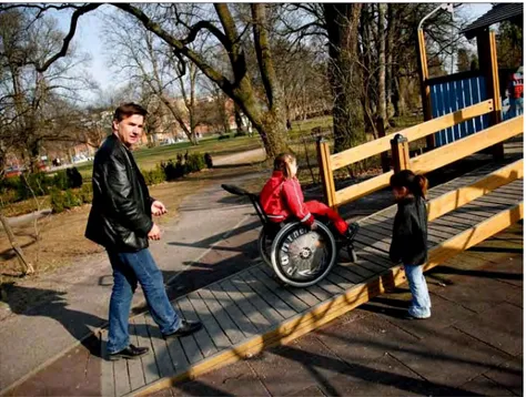 Figure 4. Project of a sandbox with a wheelchair ramp                  [7, p. 23] 