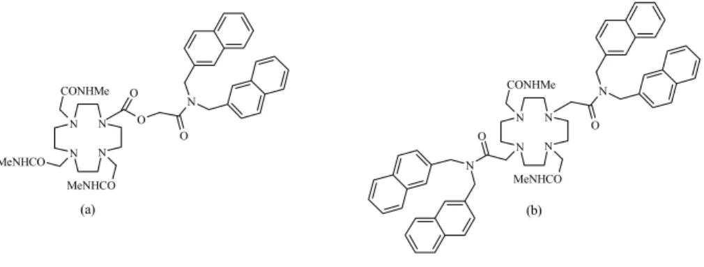 Rysunek 10. Ligandy makrocykliczne z grupami naftylowymi w łańcuchu  bocznym 