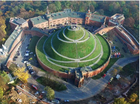 Fig. 1. Kosciuszko Mound in Cracow seen from above, current state. 