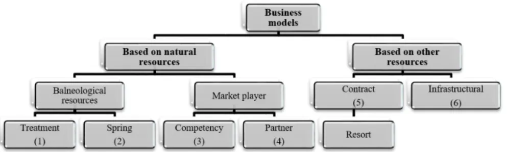Figure 2. Categories of business models of health resort enterprises  in Poland (based on feature’s grouping)