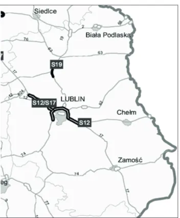 Rysunek 2. Sieć dróg w województwie lubelskim
