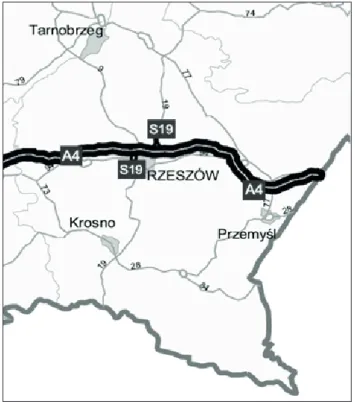 Rysunek 3. Infrastruktura transportu drogowego w woj. podkarpackim