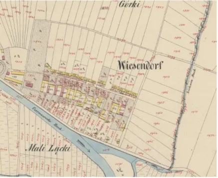 Fot. 3. Kolonia Wiesendorf. Struktura morfologiczna wsi z 1847 r. 