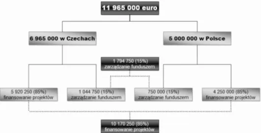 Fig.  2.  Financial  allocations  from  EFRR  to  FM  within  the  framework  of  POWT  RCz-RP  2007-2013, in Euroregion Glacensis 