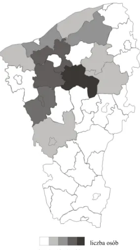 Fig. 3. The Słupsk’s high schools students localities living out of town 