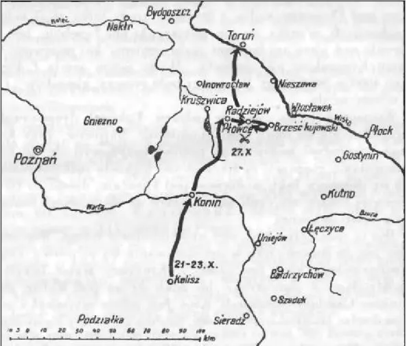 Mapa 1. Bitwa pod Płowcami 22 . 