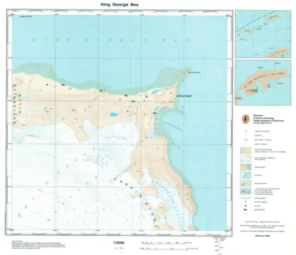 Mapa topograficzna Przylądka Lions Rump w Zatoce Króla Jerzego
