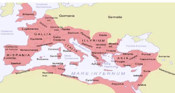 Rysunek 3 Zasięg Cesarstwa Rzymskiego 121