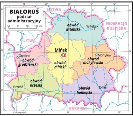 Fot. 1. Mapa Republiki Białoruś. 