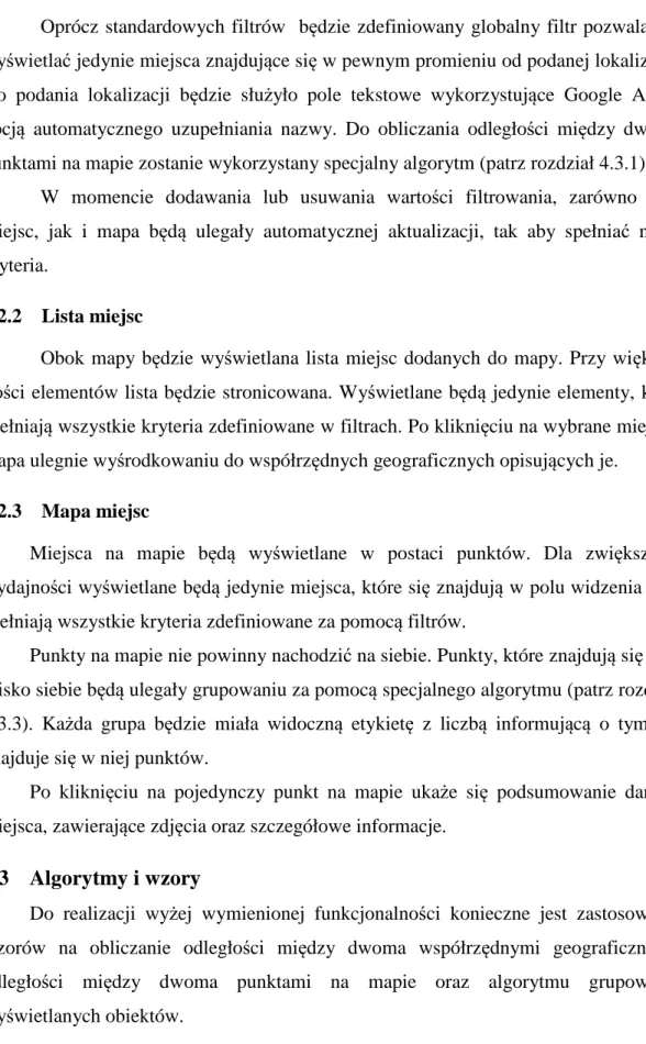 4.2.3  Mapa miejsc 