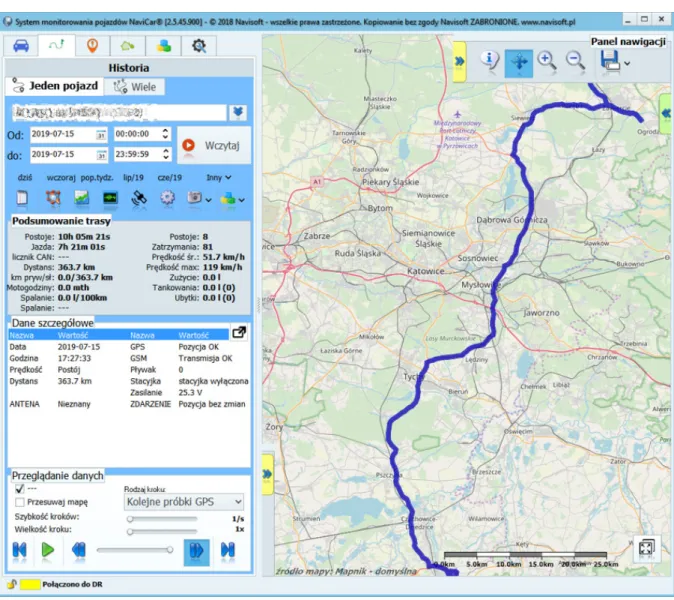Rysunek 6. Interfejs aplikacji NaviCar. Źródło: [15] 