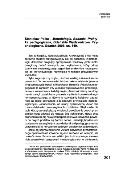 Metodologia, badania, praktyka pedagogiczna