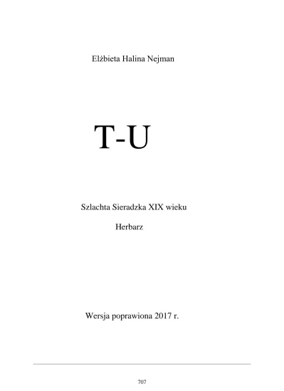 Elżbieta Halina Nejman T-U. Szlachta Sieradzka XIX Wieku. Herbarz ...