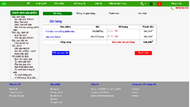 Figure 9: www.mocaymart.com shopping cart page 