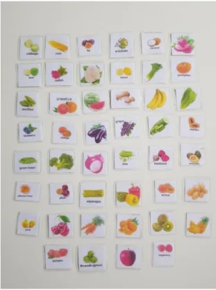 Figure 9: Set of cards of vegetables and fruits 
