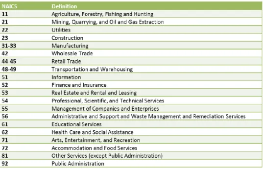 Figure 5.  The NAICS (North American Industry Classification System) (Smith, 2013) 