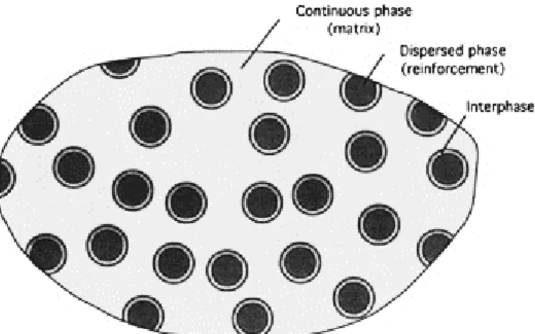 Figure 5: Phases of composite material (Daniel and Ishai, 1994) 