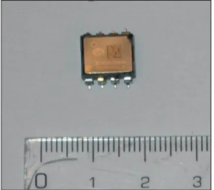 Figure 3.2. Acceleration sensor SCA620 used to monitor a road structure. The acceleration  sensor components are very small