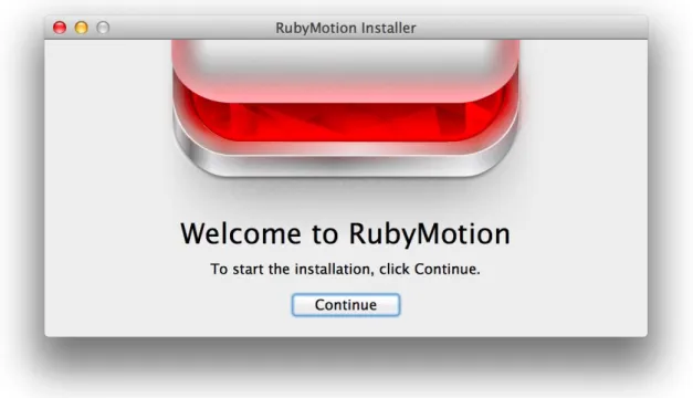 Figure 12: The RubyMotion installation wizard. 