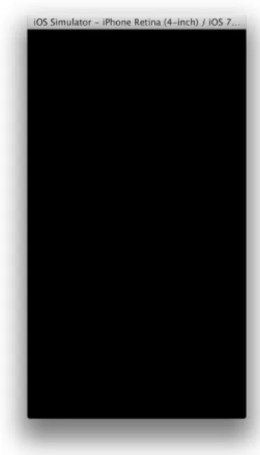 Figure 14: *By default the RubyMotion doesn't have any views to display, but it can still be run  within the simulator