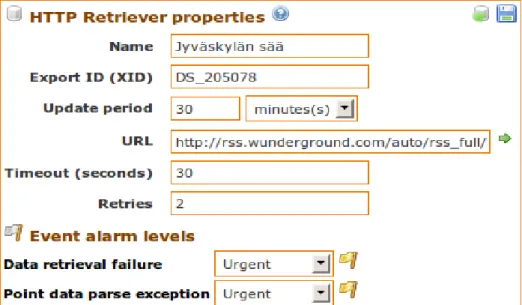 FIGURE 9. The details of an HTTP Retriever  DataSource