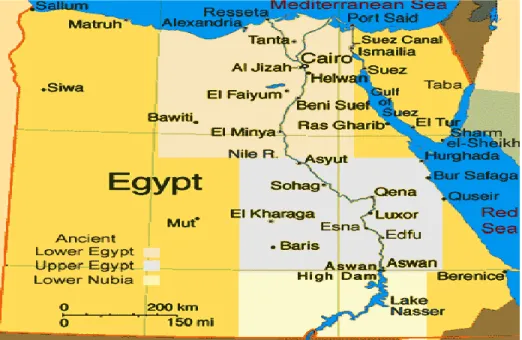 Figure 1 Egypt map (Tour Egypt 2019) 