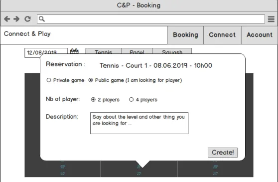 Figure 11: Booking form view 