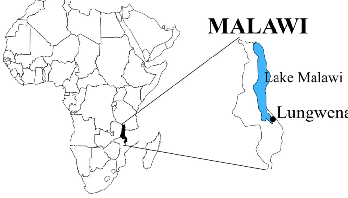 Figure 2.  The map of Malawi 