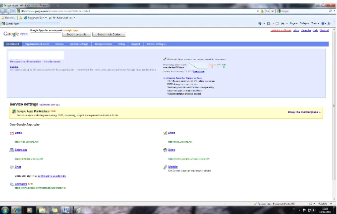 Figure 3. Google domain management tool 