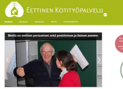 Figure 1. Homepage of Ethical homecare website. Source www.monim.fi 