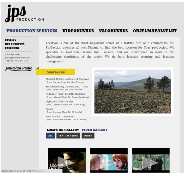 FIGURE 8. Production Services page. 