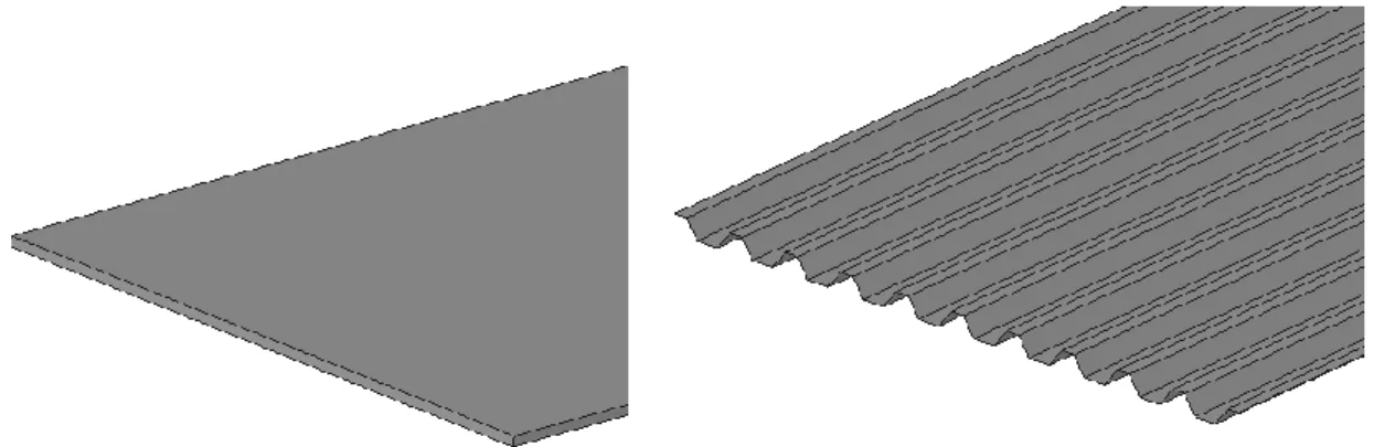 Figure 3. Bulkhead on the left and corrugated wall on the right. 