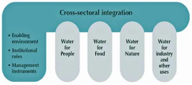 Figure 1: IWRM and its relations to sub-sectors (GWP, 2000, 29) 