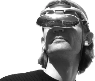 Figure 7. A binocular see-through head-worn display. Photo by Tero Hakala.