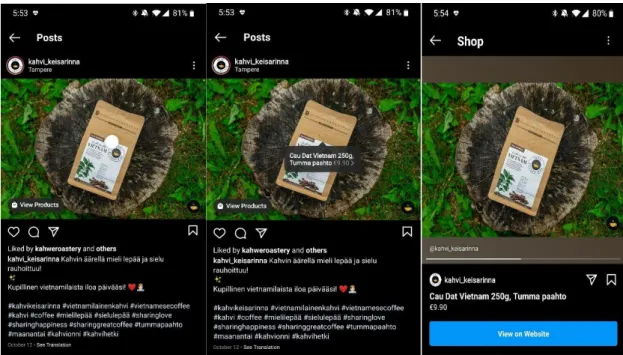 Figure 4: Shoppable posts feature on Instagram 