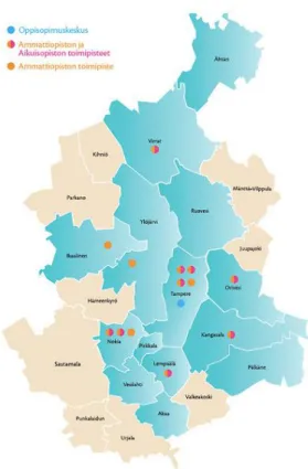 Figure 3. PIRKO’s places of business in Pirkanmaa 