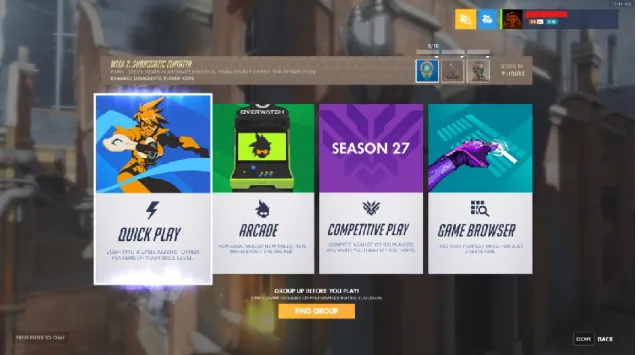 Figure 8. A mode selection menu in 2021. (Overwatch, 2016). 