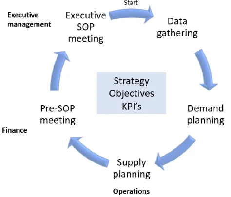 Figure 5. The monthly sales and operations planning process cycle. 