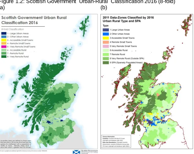 Figure 1.2: Scottish Government  Urban-Rural  Classification 2016 (8-fold) 