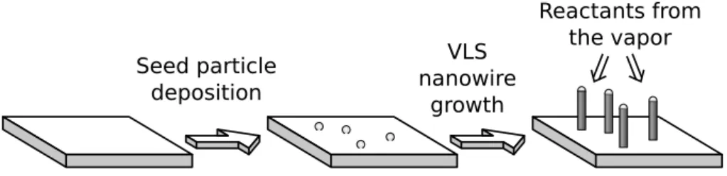 Figure 2.2: Nanowire fabrication using the VLS growth method.