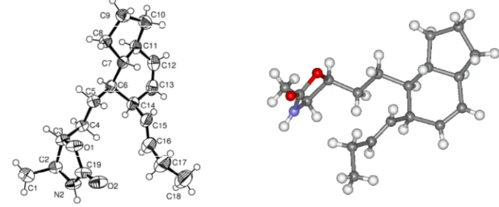 Figure 7. A plot of the X-ray crystal structure of carbamate 76 with atom labels and  thermal displacement parameters at 50% probability level