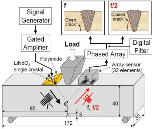 Figure 2.6.4.1. Basic principle of subharmonic ultrasonic inspection. 