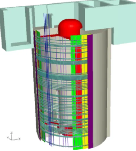 Figure 2.7.1.1. Finite element model of Olkiluoto 2 containment.