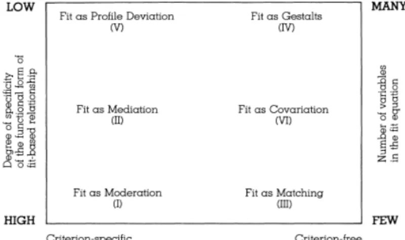 Figure 1. A classificatory framework for mapping the six perspectives of fit in strategy research