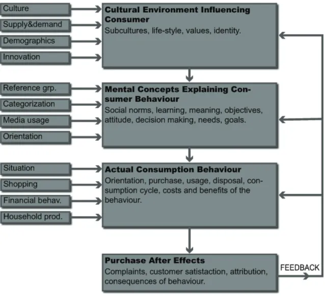 Figure  3.  Consumer  Behavior  Flowchart  (Adopted  with  modifications  from  Antonides and Raaij, 1998 p.16 and p.160)