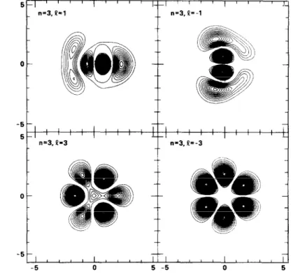 FIG.  7.  Representative  wavefunctions  for  states  of  Hinon-Heiles  potential:  contours  of  square  amplitudes